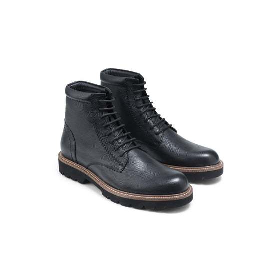 Combat Fashion Grain Boot Black