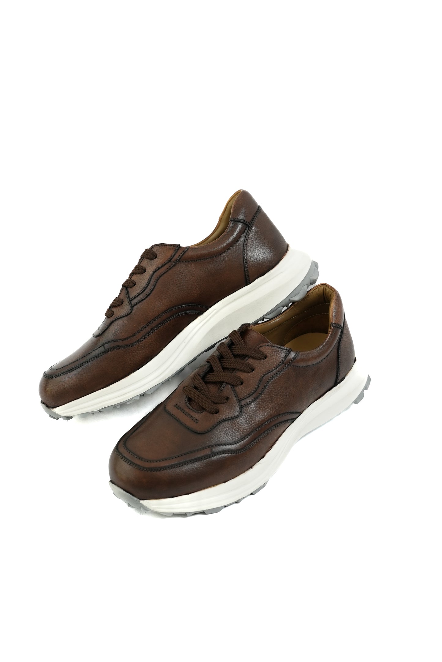 Pure Lined Sneakers Brown