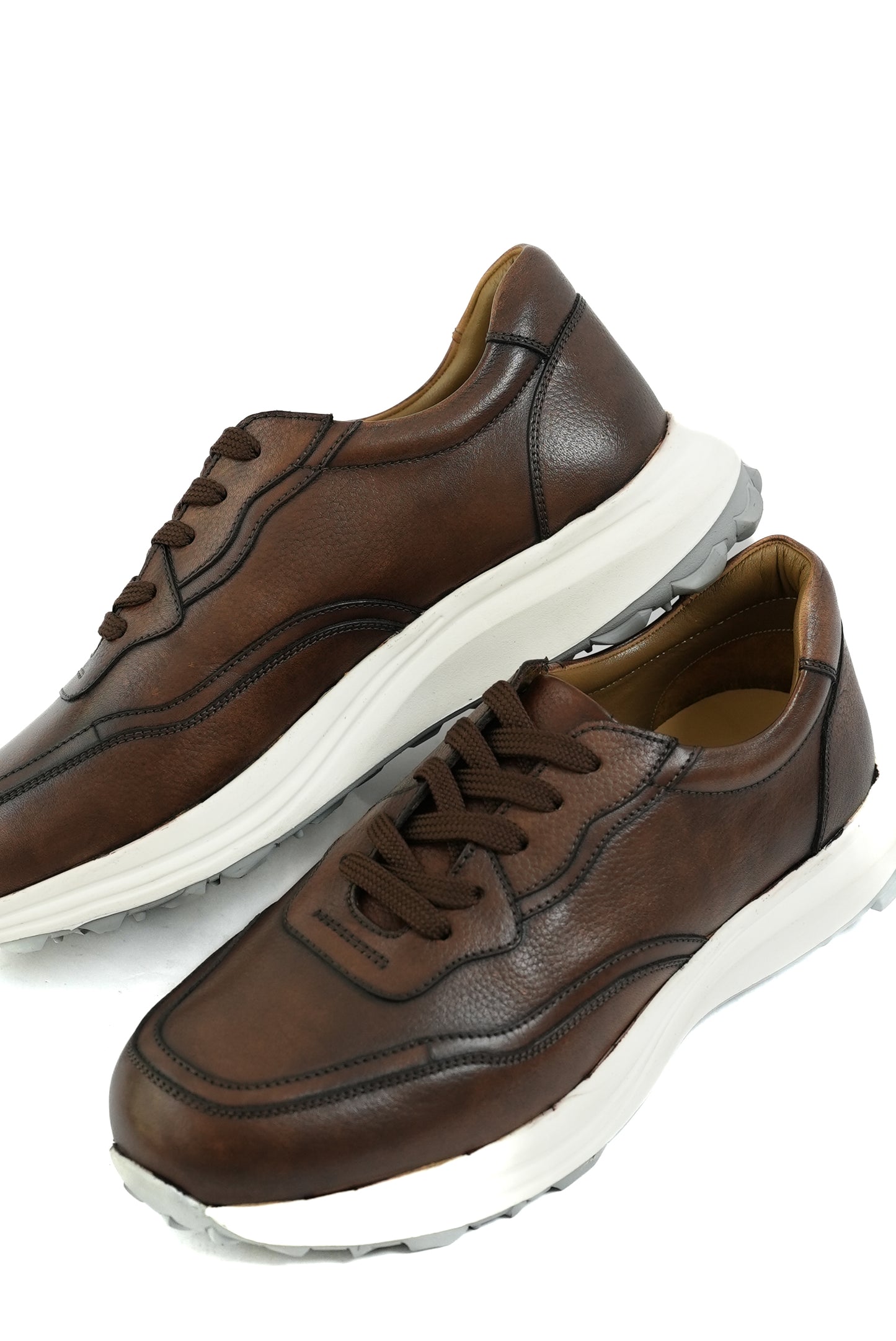 Pure Lined Sneakers Brown