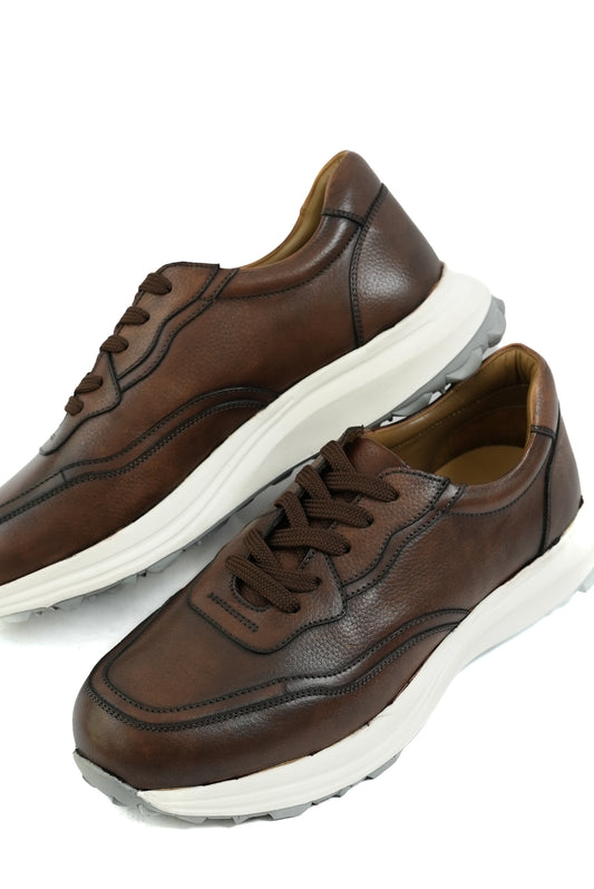 Pure Lined Sneakers Brown