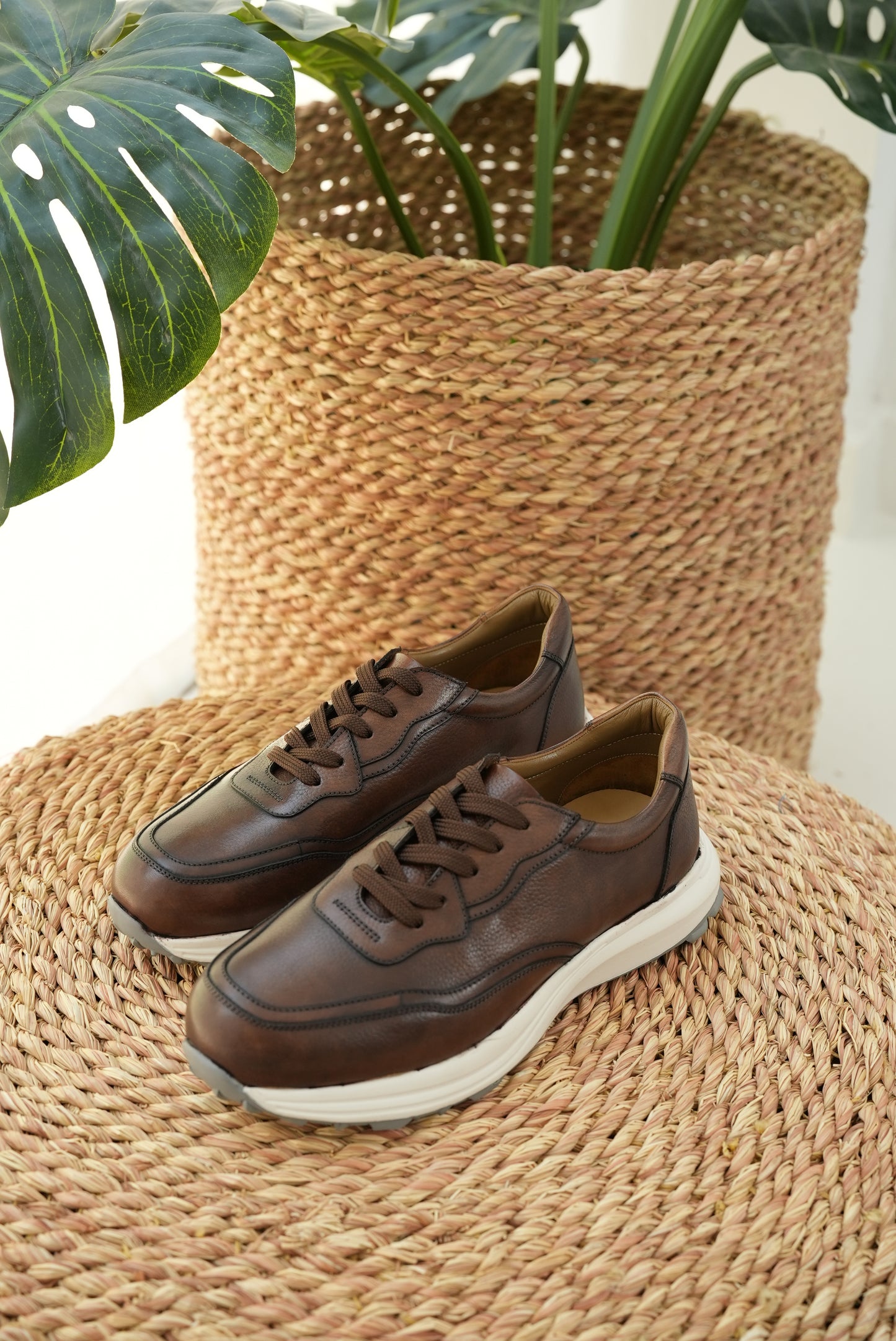 Pure Lined Sneakers Brown