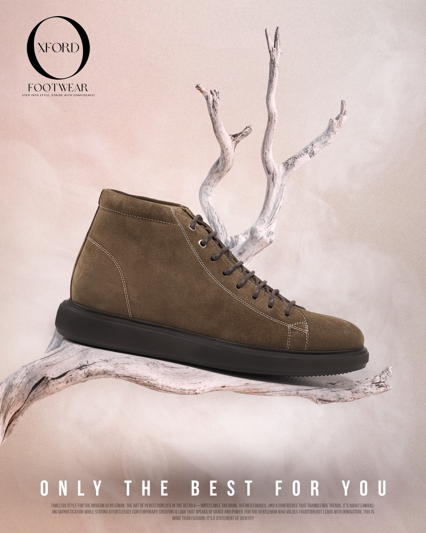 Ankle Sued Dark Beige